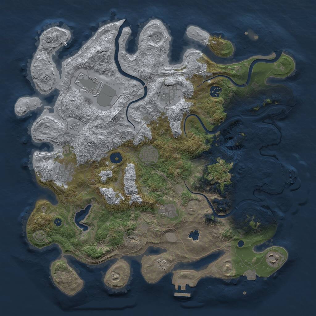 Rust Map: Procedural Map, Size: 4000, Seed: 12882, 14 Monuments