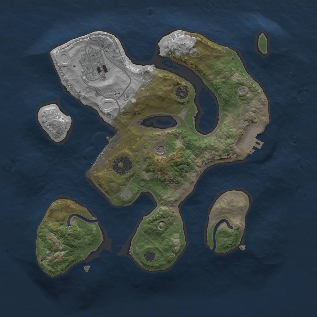 Rust Map: Procedural Map, Size: 2500, Seed: 137426124, 12 Monuments