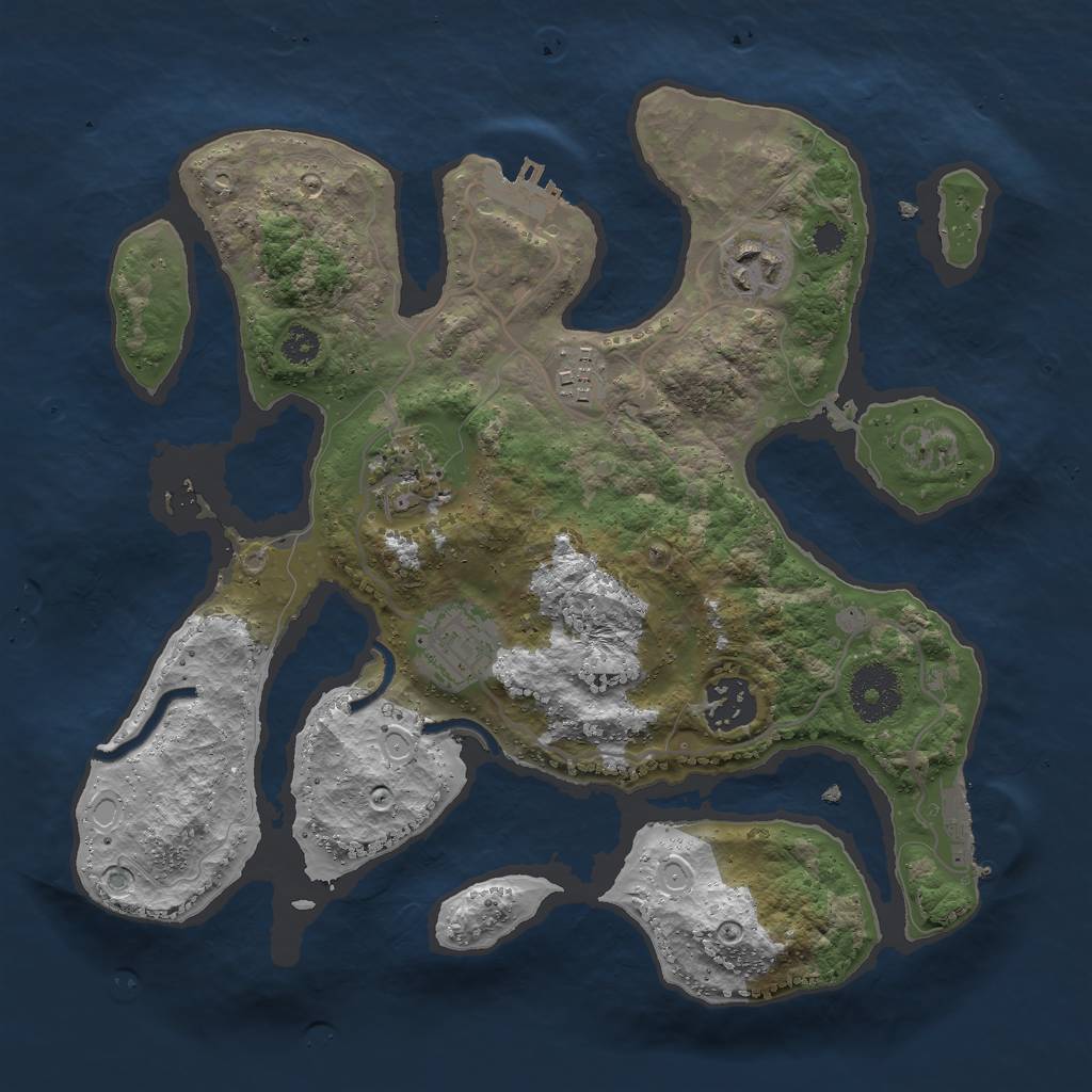 Rust Map: Procedural Map, Size: 3000, Seed: 709087, 15 Monuments