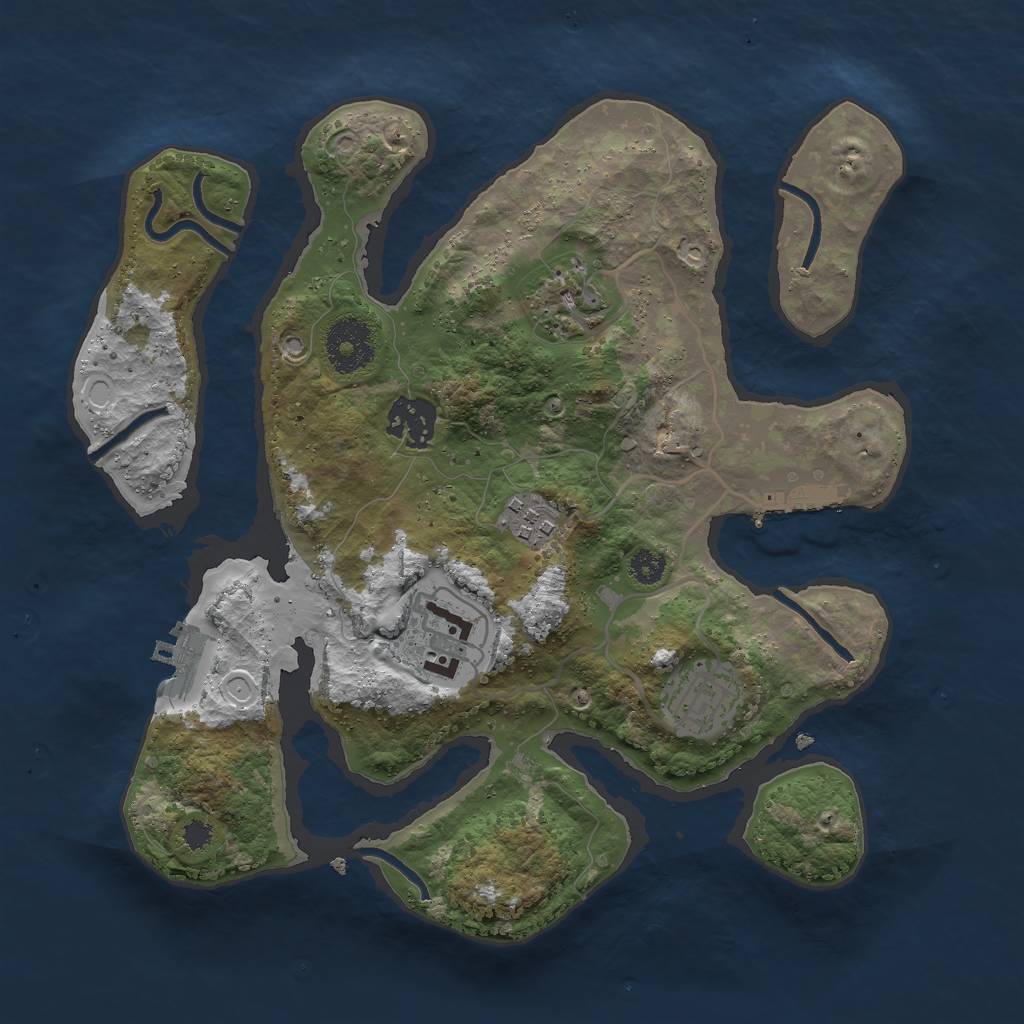 Rust Map: Procedural Map, Size: 3000, Seed: 1183851191, 15 Monuments