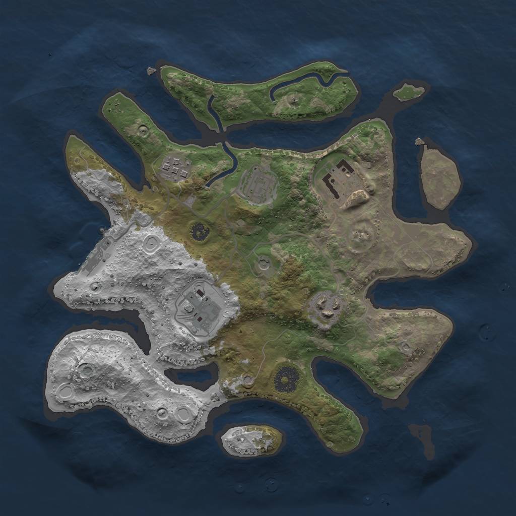 Rust Map: Procedural Map, Size: 3000, Seed: 496302929, 15 Monuments