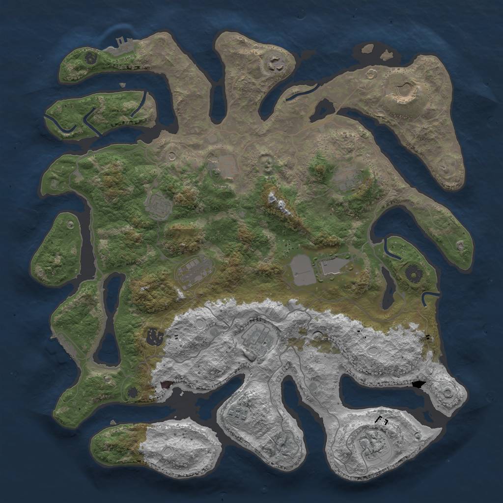 Rust Map: Procedural Map, Size: 4250, Seed: 515116314, 22 Monuments