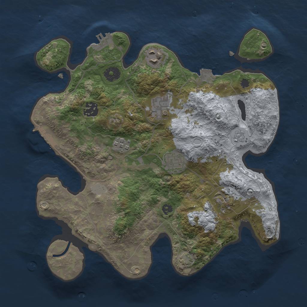 Rust Map: Procedural Map, Size: 3000, Seed: 86467126, 13 Monuments