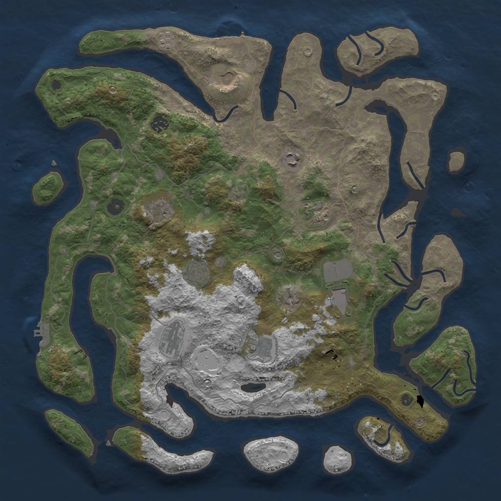 Rust Map: Procedural Map, Size: 4500, Seed: 1010101, 21 Monuments