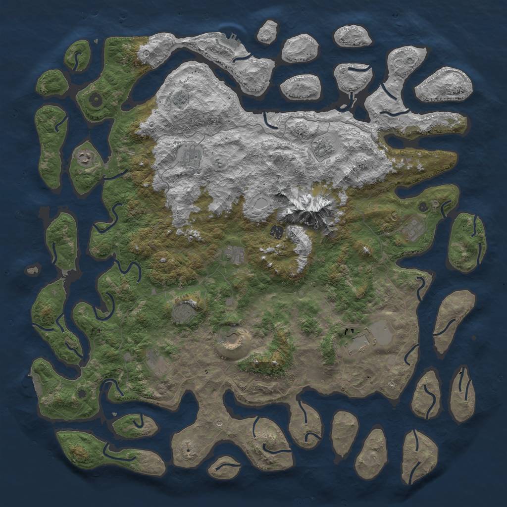 Rust Map: Procedural Map, Size: 5550, Seed: 563255121, 22 Monuments