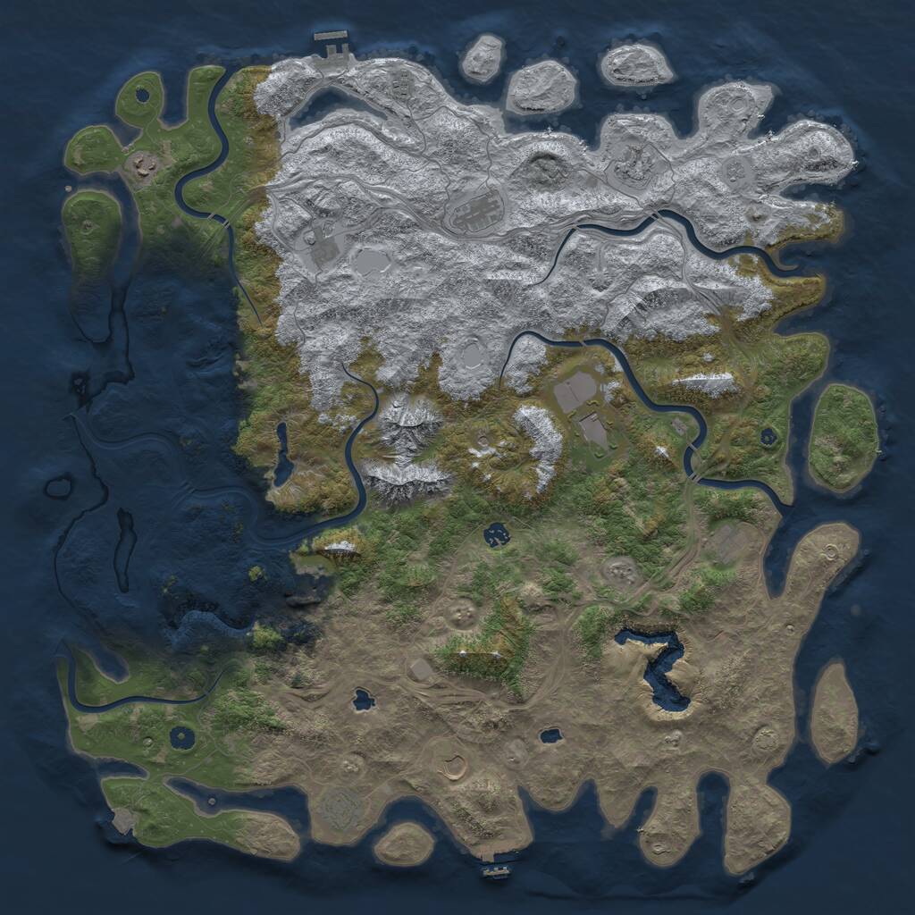 Rust Map: Procedural Map, Size: 5550, Seed: 563255121, 17 Monuments