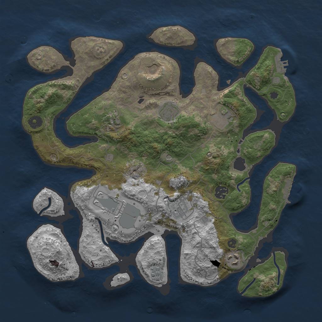 Rust Map: Procedural Map, Size: 3600, Seed: 1762701511, 20 Monuments