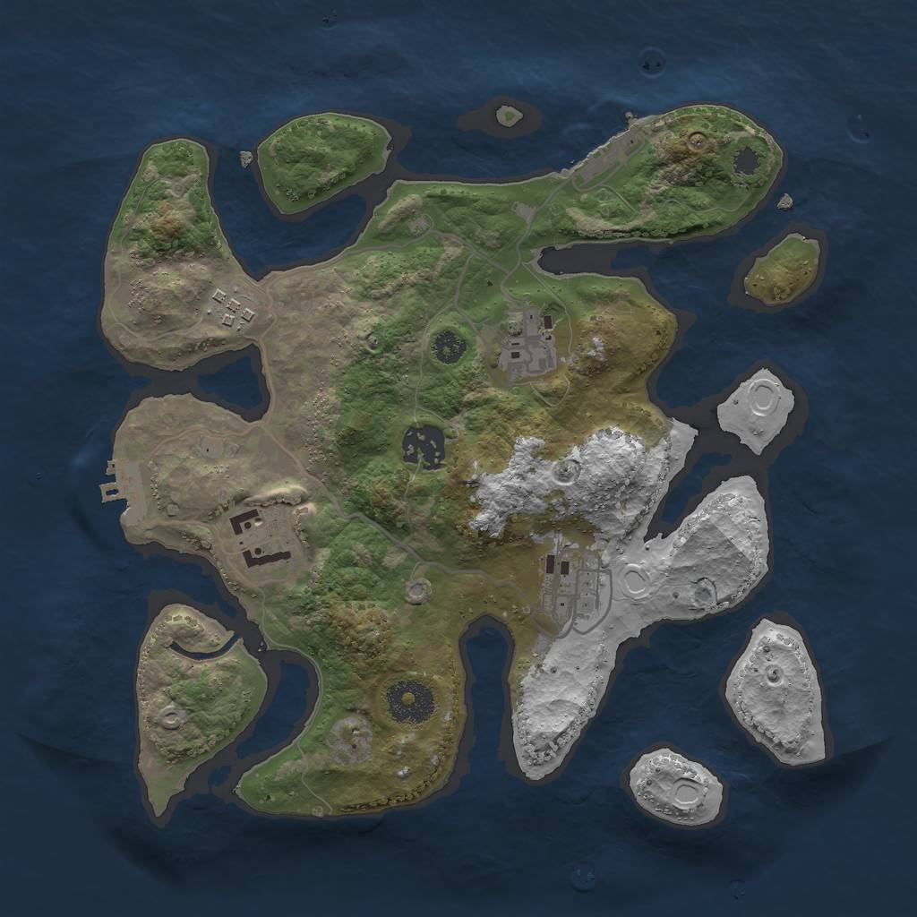 Rust Map: Procedural Map, Size: 3000, Seed: 318690716, 15 Monuments