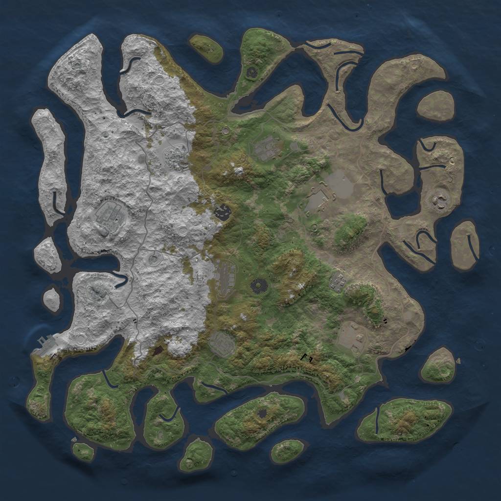 Rust Map: Procedural Map, Size: 4600, Seed: 256, 20 Monuments