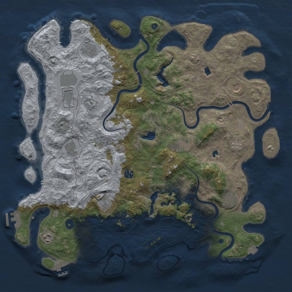 Rust Map: Procedural Map, Size: 4600, Seed: 256, 17 Monuments