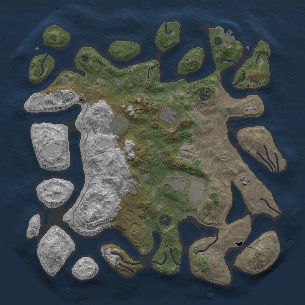 Rust Map: Procedural Map, Size: 4000, Seed: 26506653, 17 Monuments