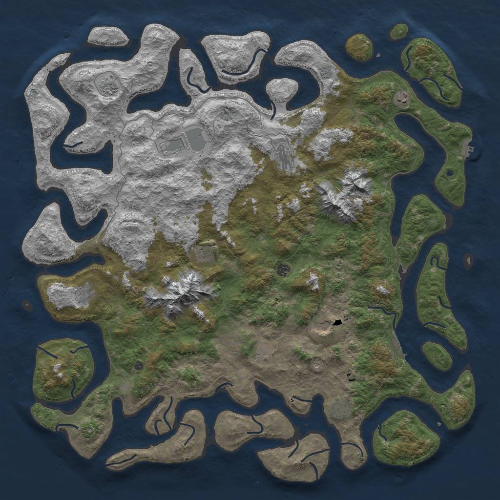 Rust Map: Procedural Map, Size: 6000, Seed: 45329525, 22 Monuments