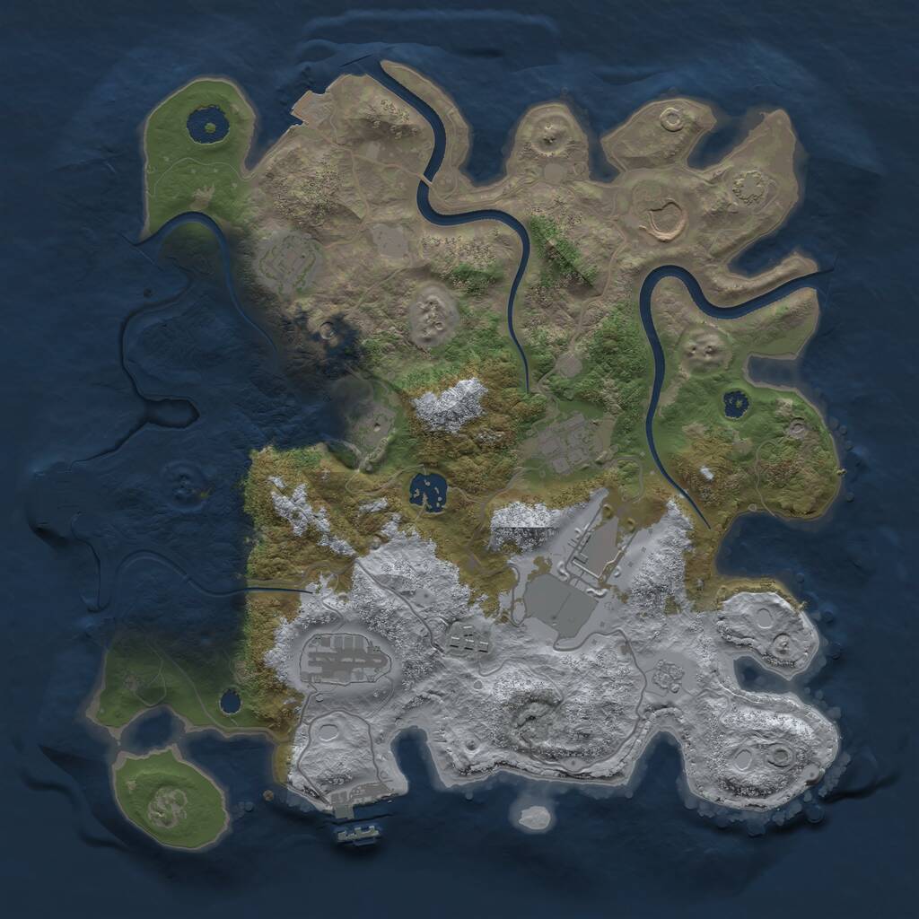 Rust Map: Procedural Map, Size: 3500, Seed: 215432185, 14 Monuments
