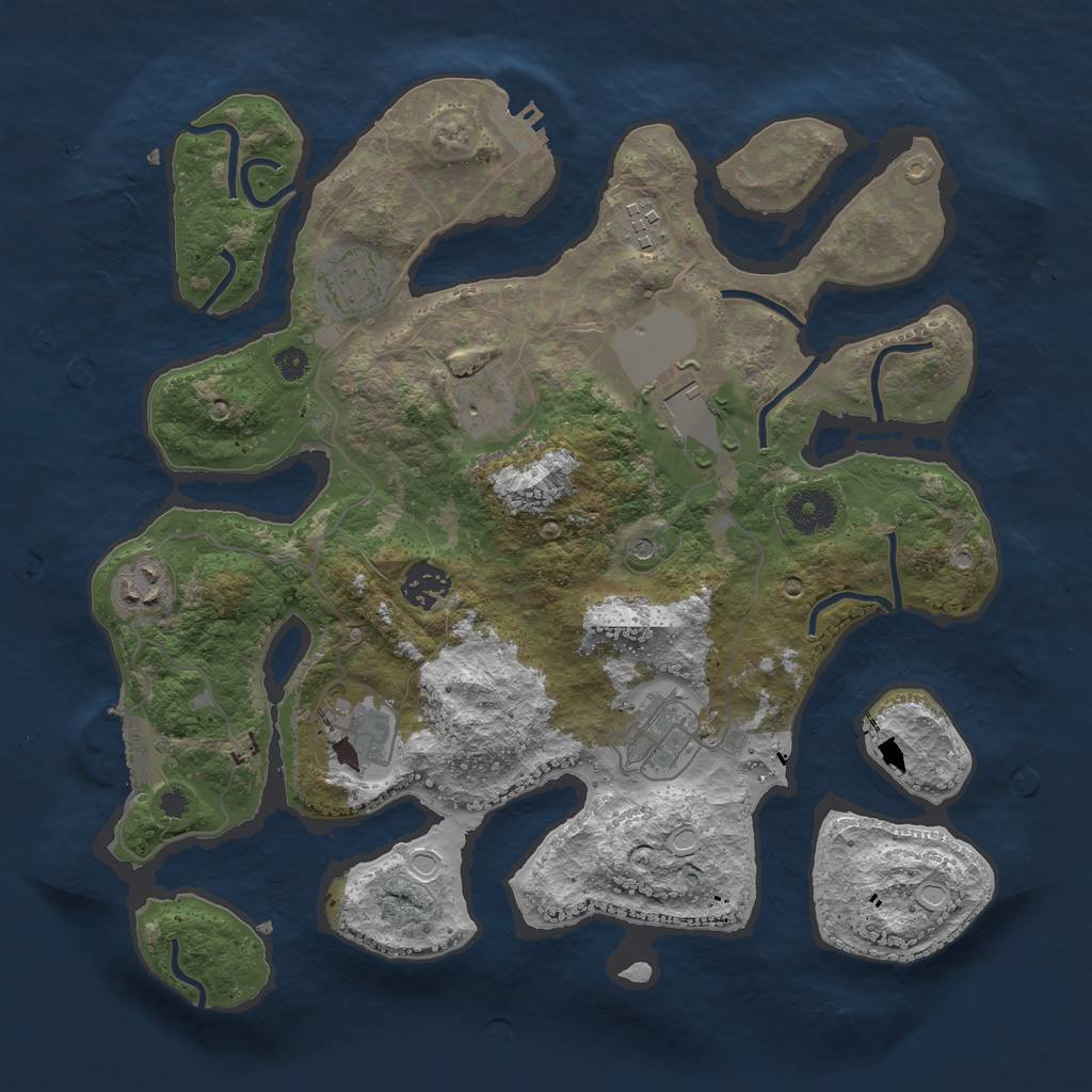 Rust Map: Procedural Map, Size: 3500, Seed: 215432185, 19 Monuments