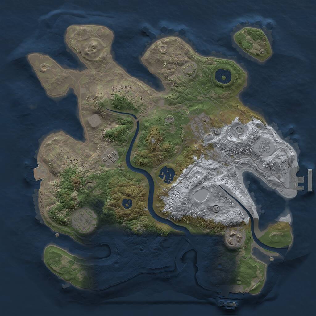 Rust Map: Procedural Map, Size: 3000, Seed: 1402768774, 11 Monuments