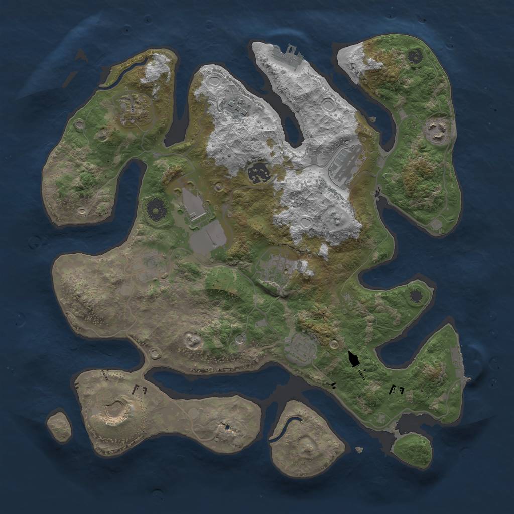 Rust Map: Procedural Map, Size: 3650, Seed: 1713167640, 21 Monuments