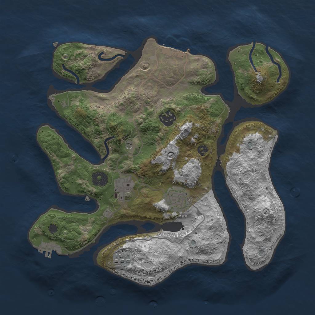 Rust Map: Procedural Map, Size: 3000, Seed: 2394255, 15 Monuments