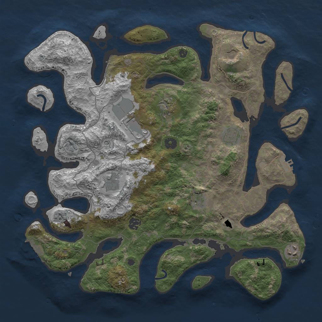 Rust Map: Procedural Map, Size: 4000, Seed: 285, 20 Monuments