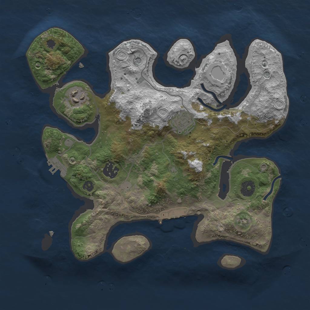 Rust Map: Procedural Map, Size: 3000, Seed: 2073316355, 14 Monuments