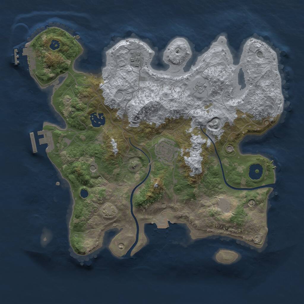 Rust Map: Procedural Map, Size: 3000, Seed: 2073316355, 9 Monuments