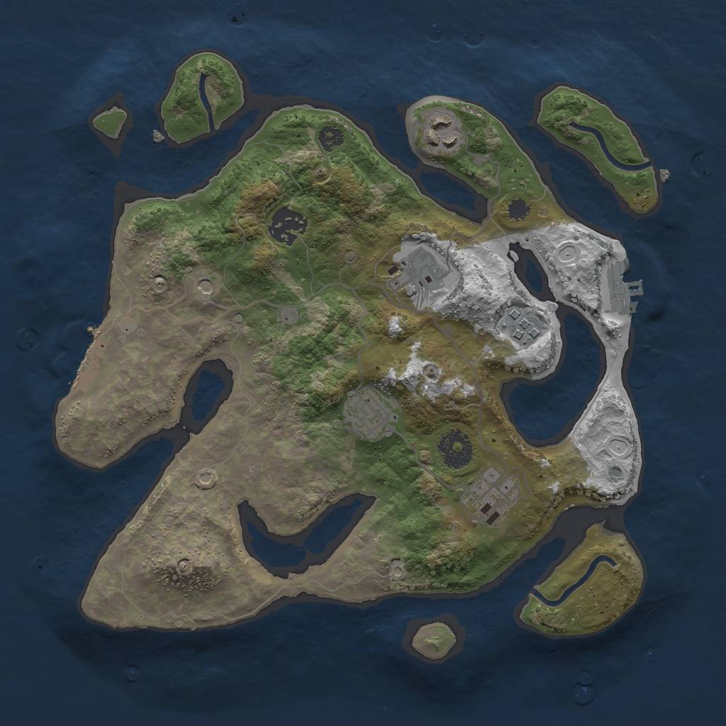 Rust Map: Procedural Map, Size: 3000, Seed: 999911, 17 Monuments