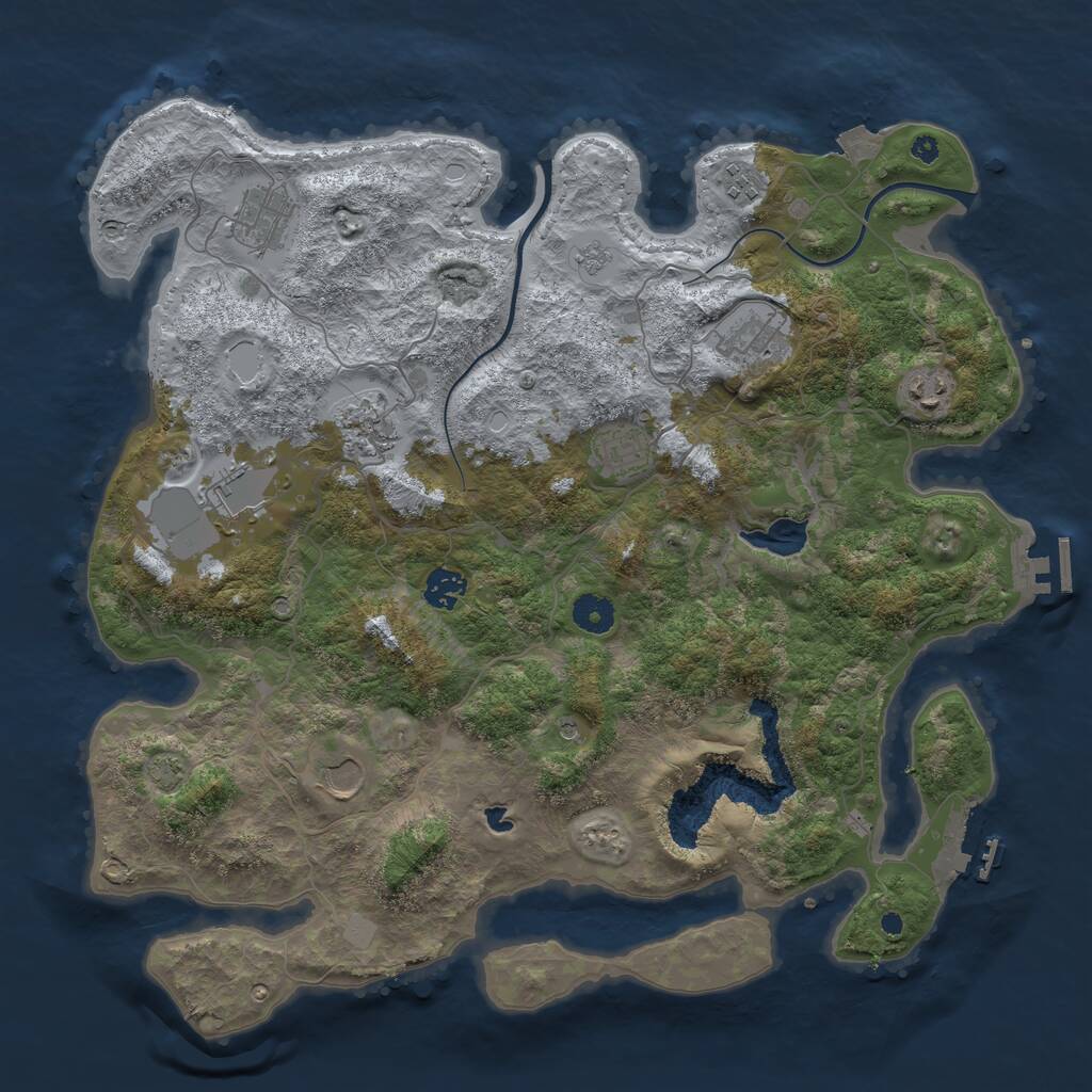 Rust Map: Procedural Map, Size: 4000, Seed: 8790, 15 Monuments