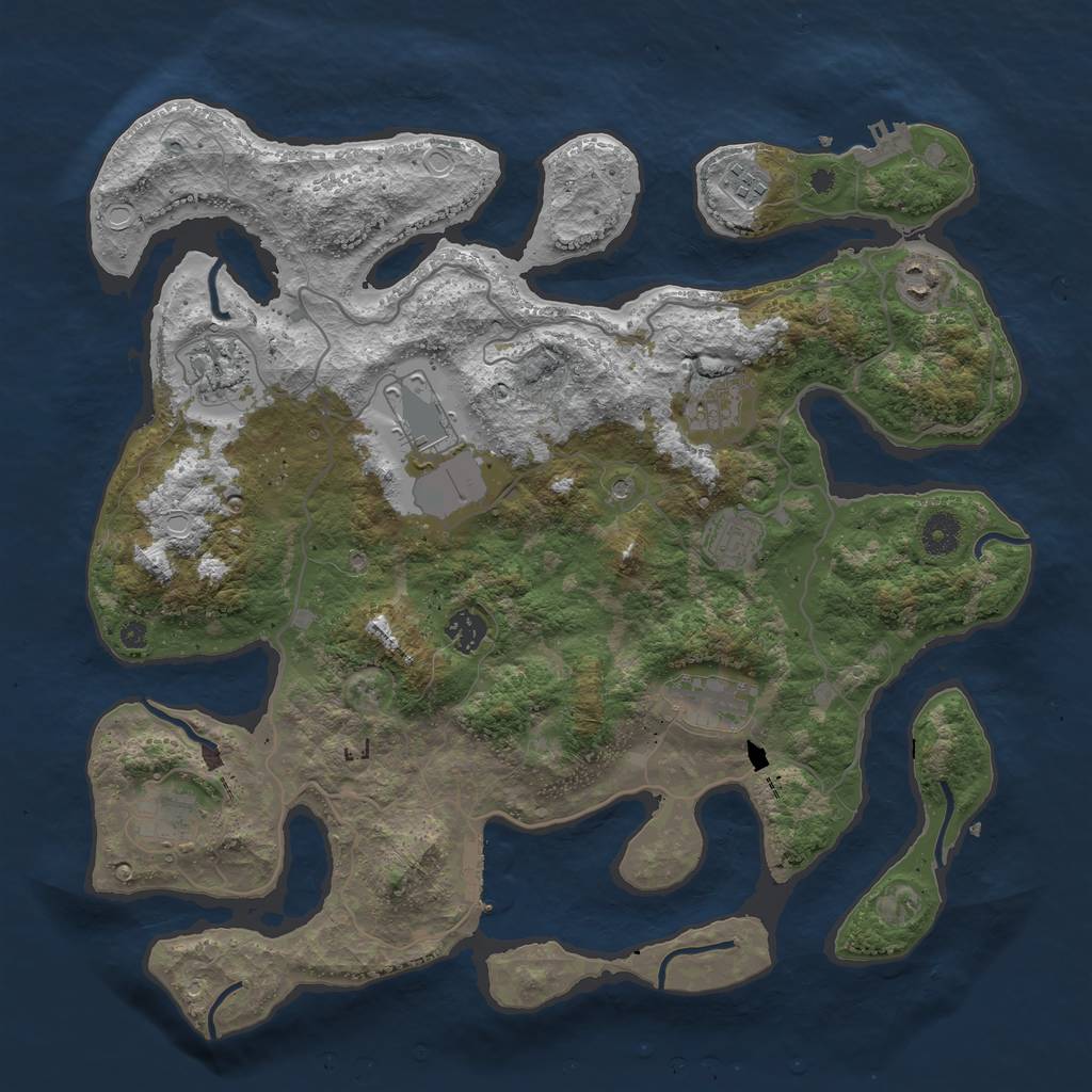 Rust Map: Procedural Map, Size: 4000, Seed: 8790, 20 Monuments