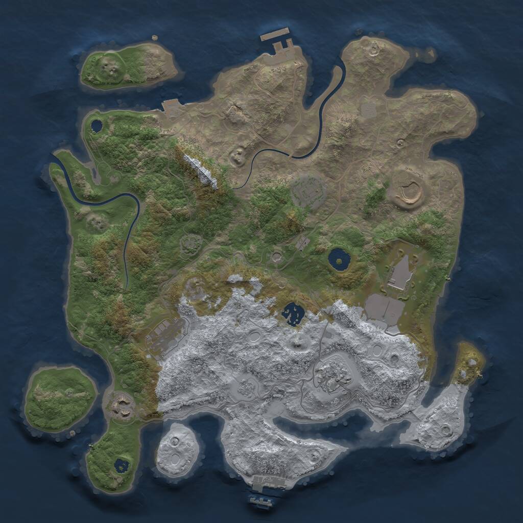 Rust Map: Procedural Map, Size: 3600, Seed: 248202120, 13 Monuments