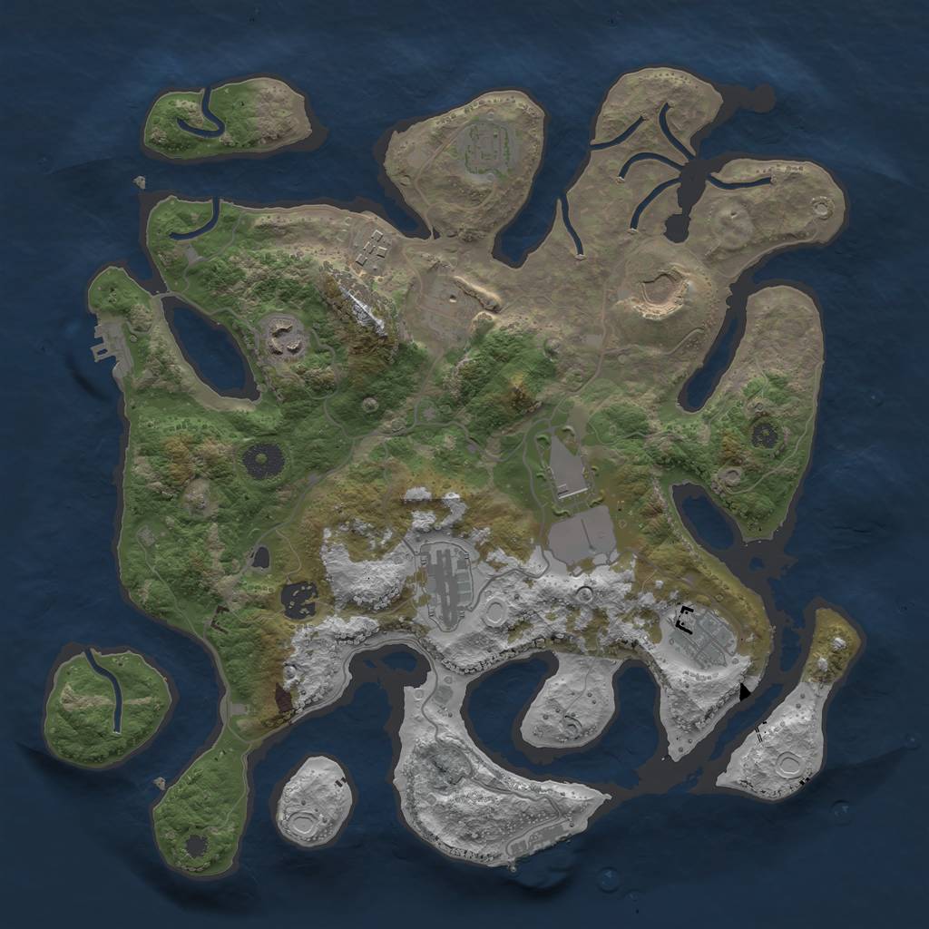 Rust Map: Procedural Map, Size: 3600, Seed: 248202120, 19 Monuments