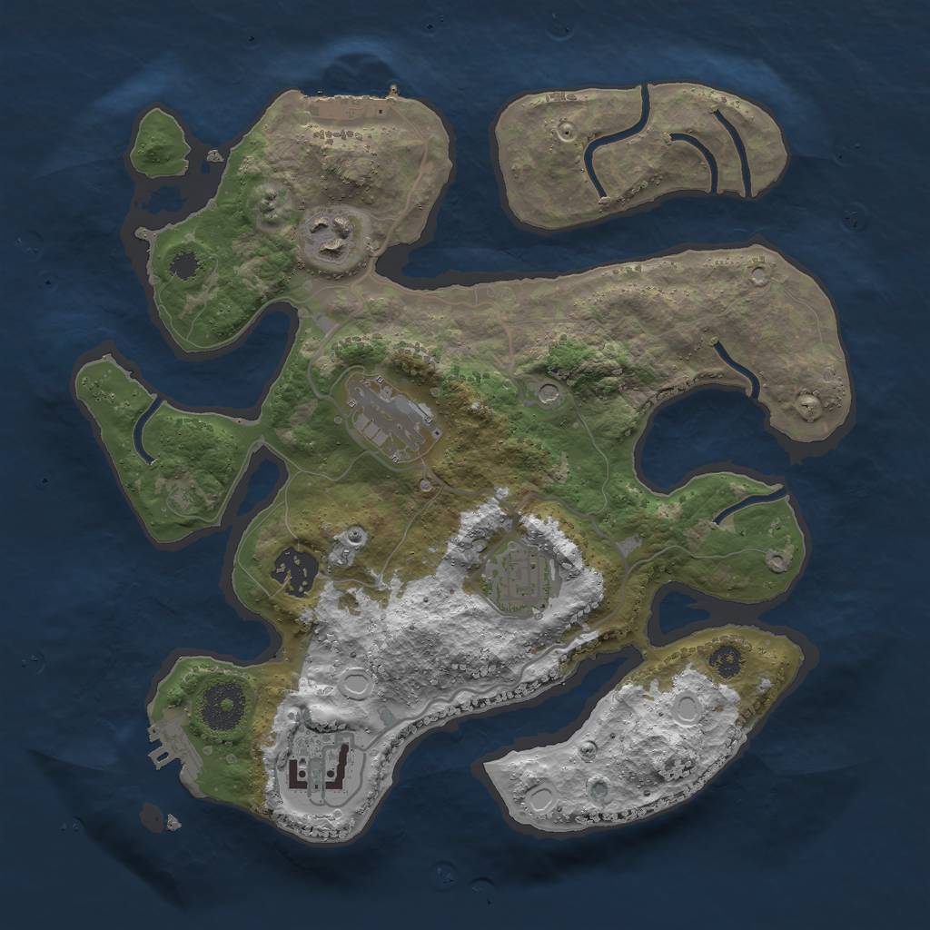 Rust Map: Procedural Map, Size: 3000, Seed: 579838636, 16 Monuments