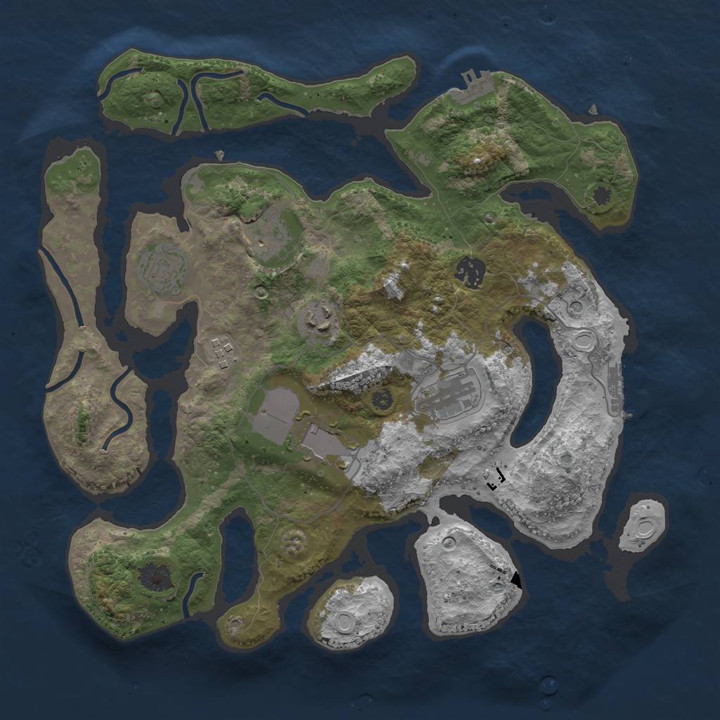 Rust Map: Procedural Map, Size: 3500, Seed: 118960581, 18 Monuments