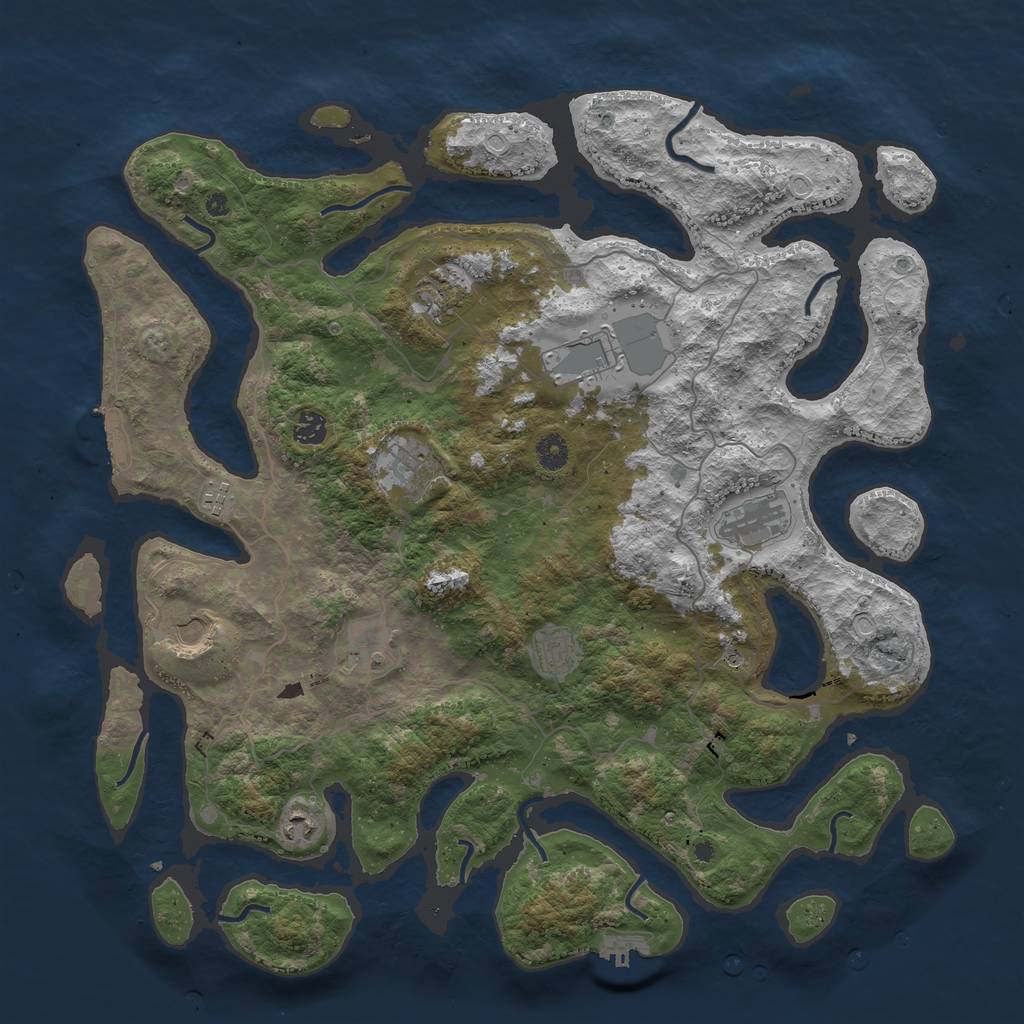 Rust Map: Procedural Map, Size: 4500, Seed: 298865, 21 Monuments