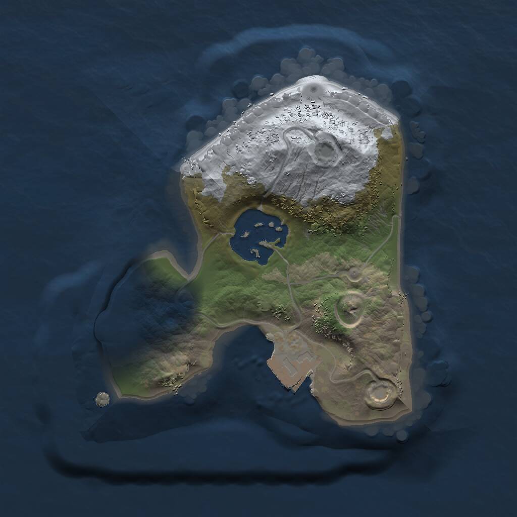 Rust Map: Procedural Map, Size: 1450, Seed: 1, 2 Monuments