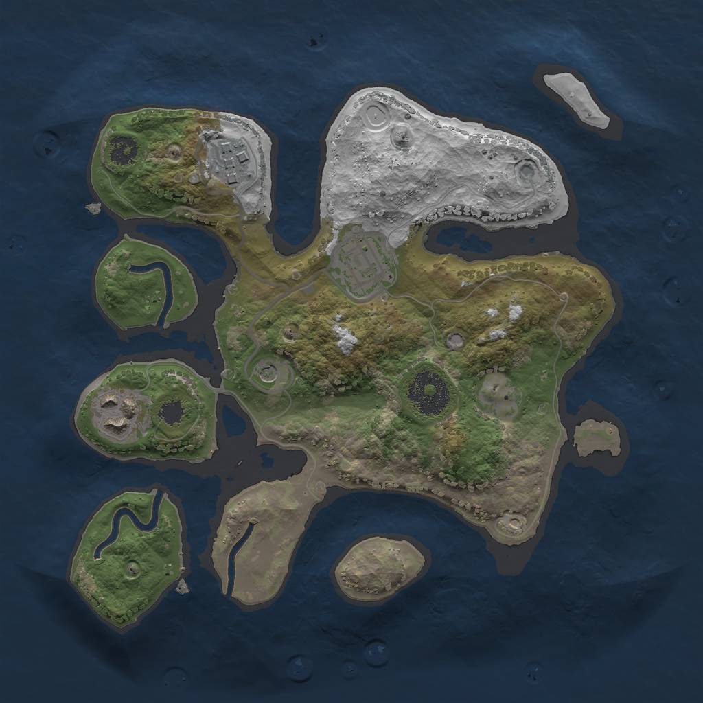 Rust Map: Procedural Map, Size: 2500, Seed: 792998960, 12 Monuments