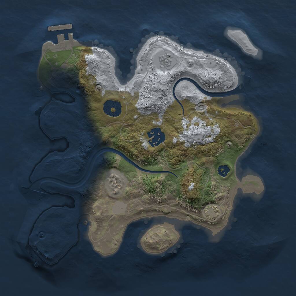 Rust Map: Procedural Map, Size: 2500, Seed: 792998960, 5 Monuments