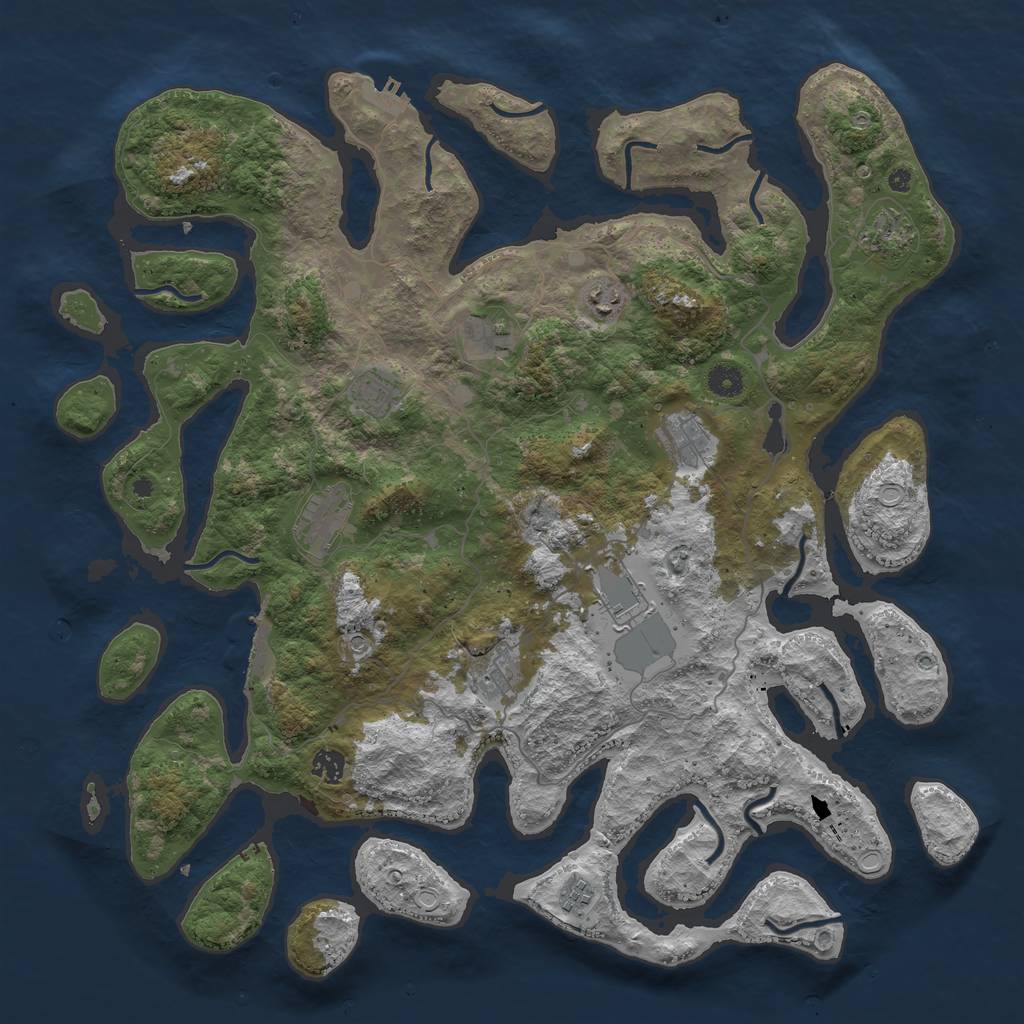 Rust Map: Procedural Map, Size: 4500, Seed: 1229, 21 Monuments