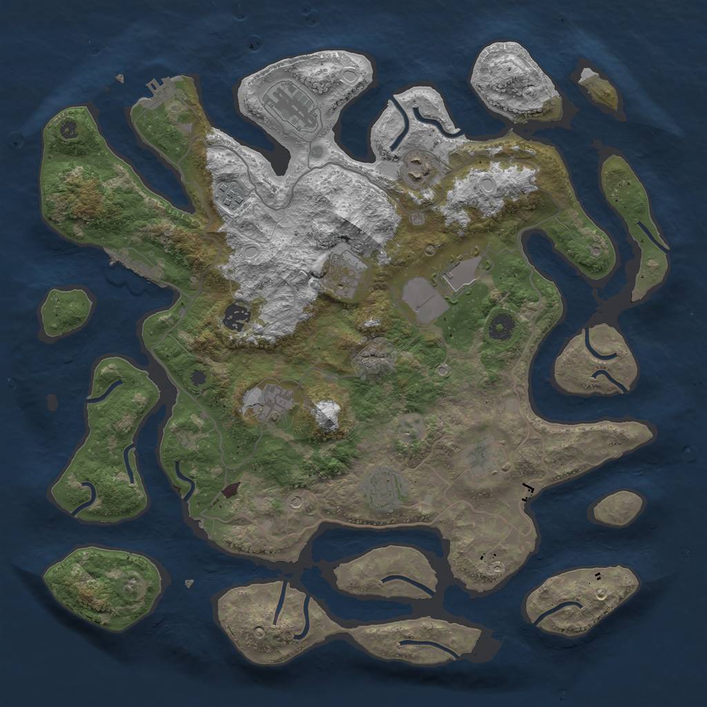 Rust Map: Procedural Map, Size: 4000, Seed: 915824, 20 Monuments