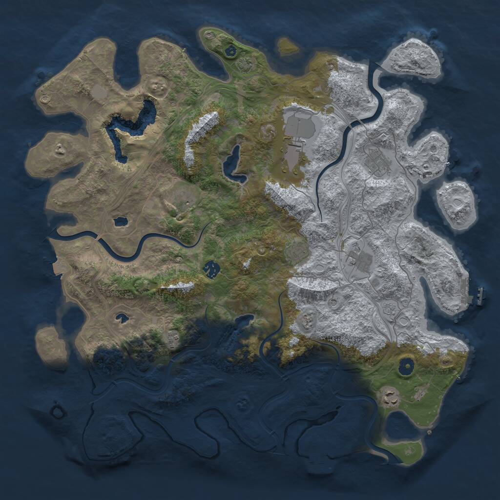 Rust Map: Procedural Map, Size: 4500, Seed: 239666193, 14 Monuments