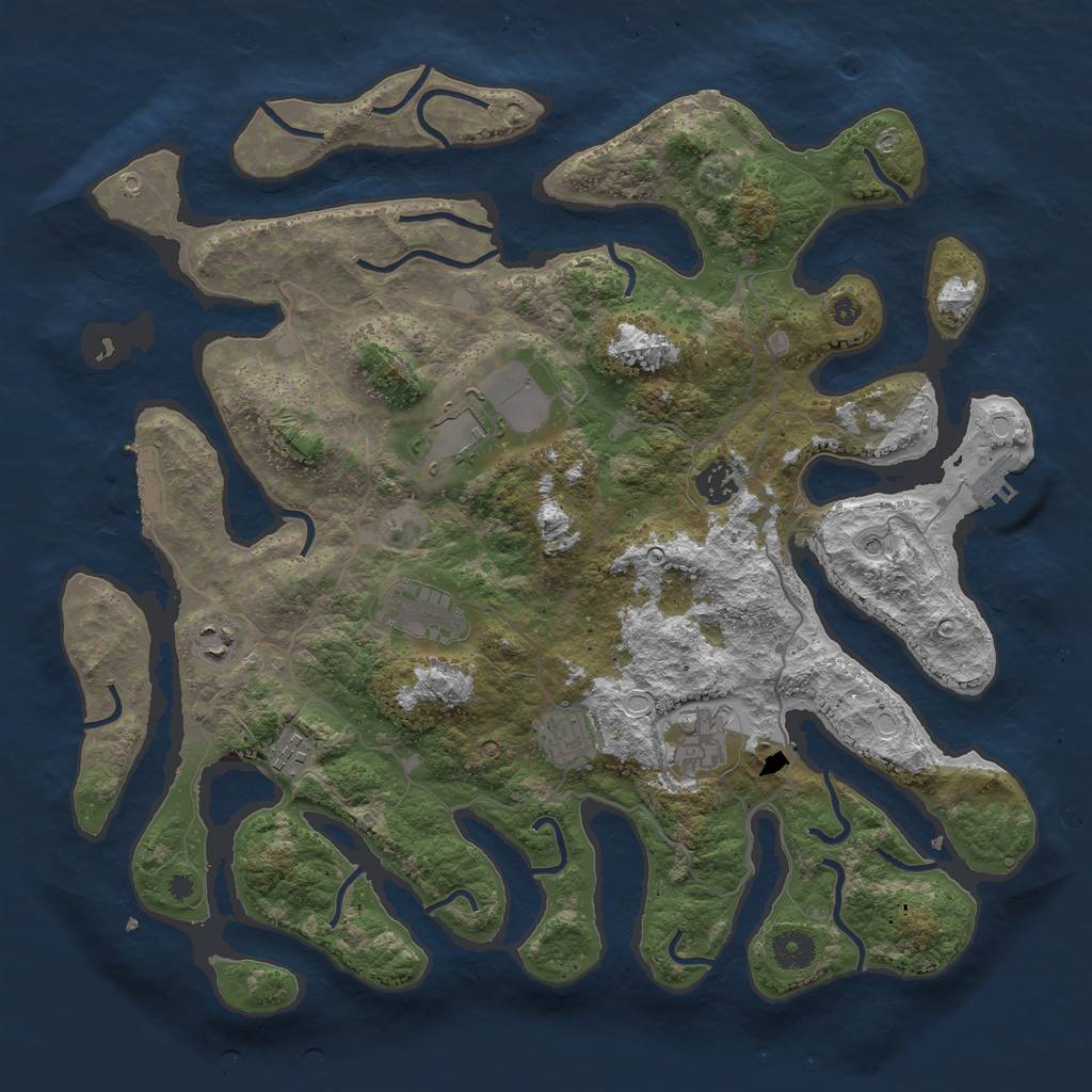 Rust Map: Procedural Map, Size: 4000, Seed: 920663825, 18 Monuments