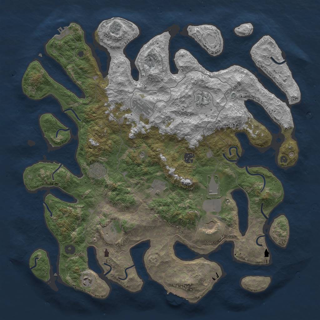 Rust Map: Procedural Map, Size: 4500, Seed: 85638591, 21 Monuments