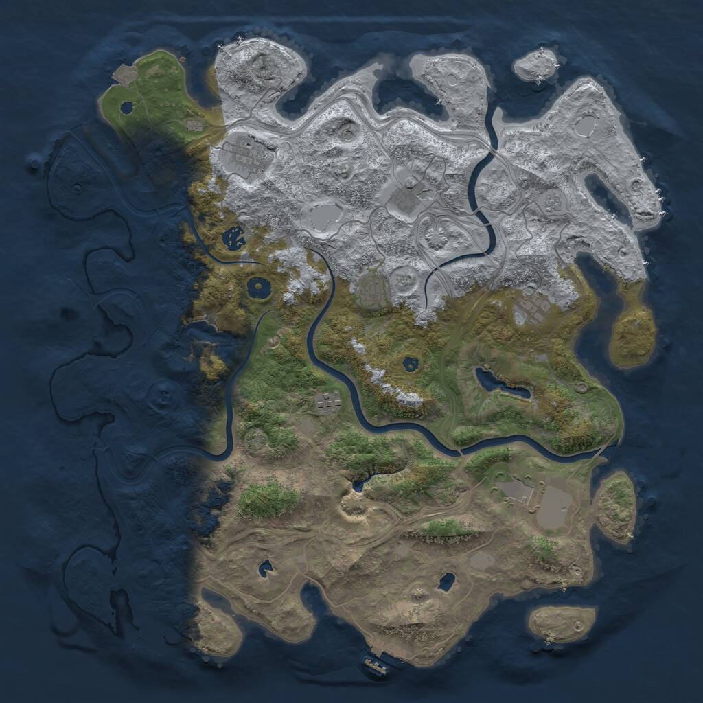 Rust Map: Procedural Map, Size: 4500, Seed: 85638591, 13 Monuments
