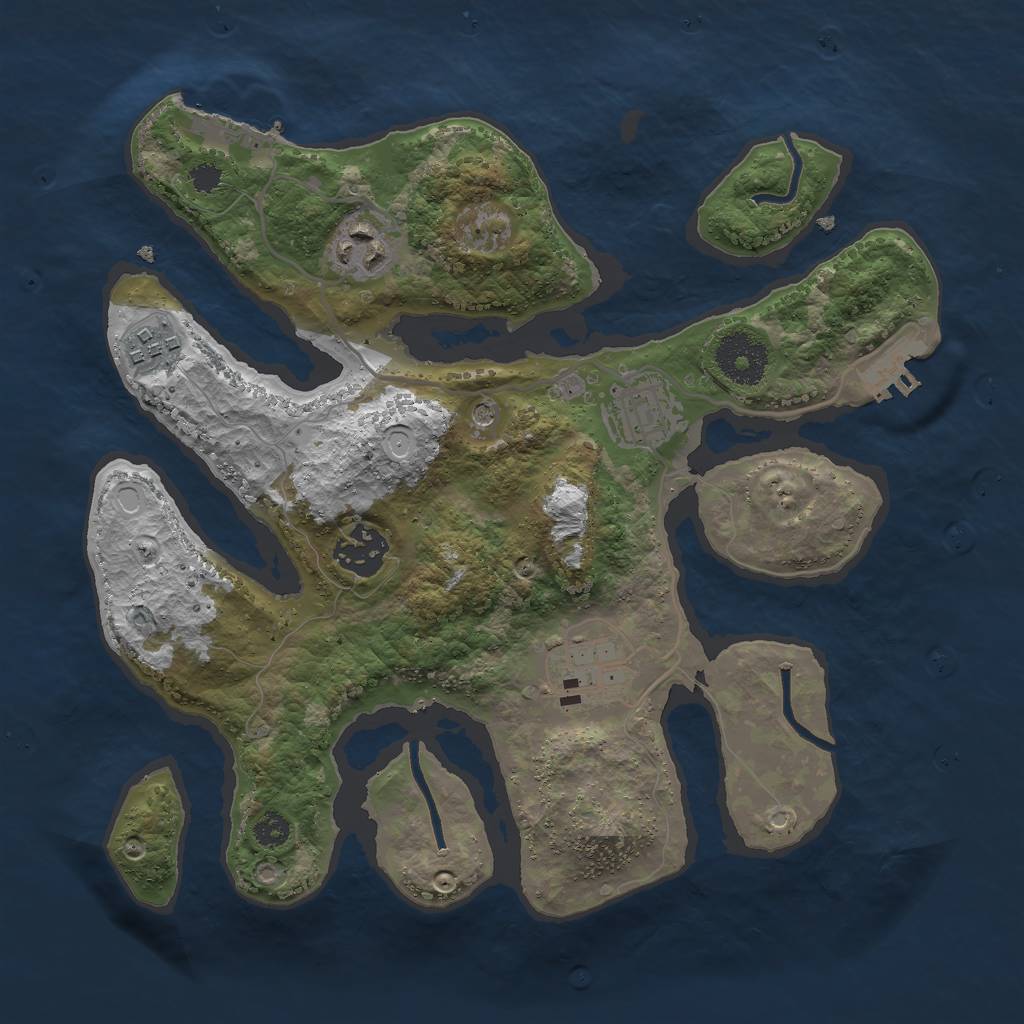 Rust Map: Procedural Map, Size: 3000, Seed: 549566833, 16 Monuments