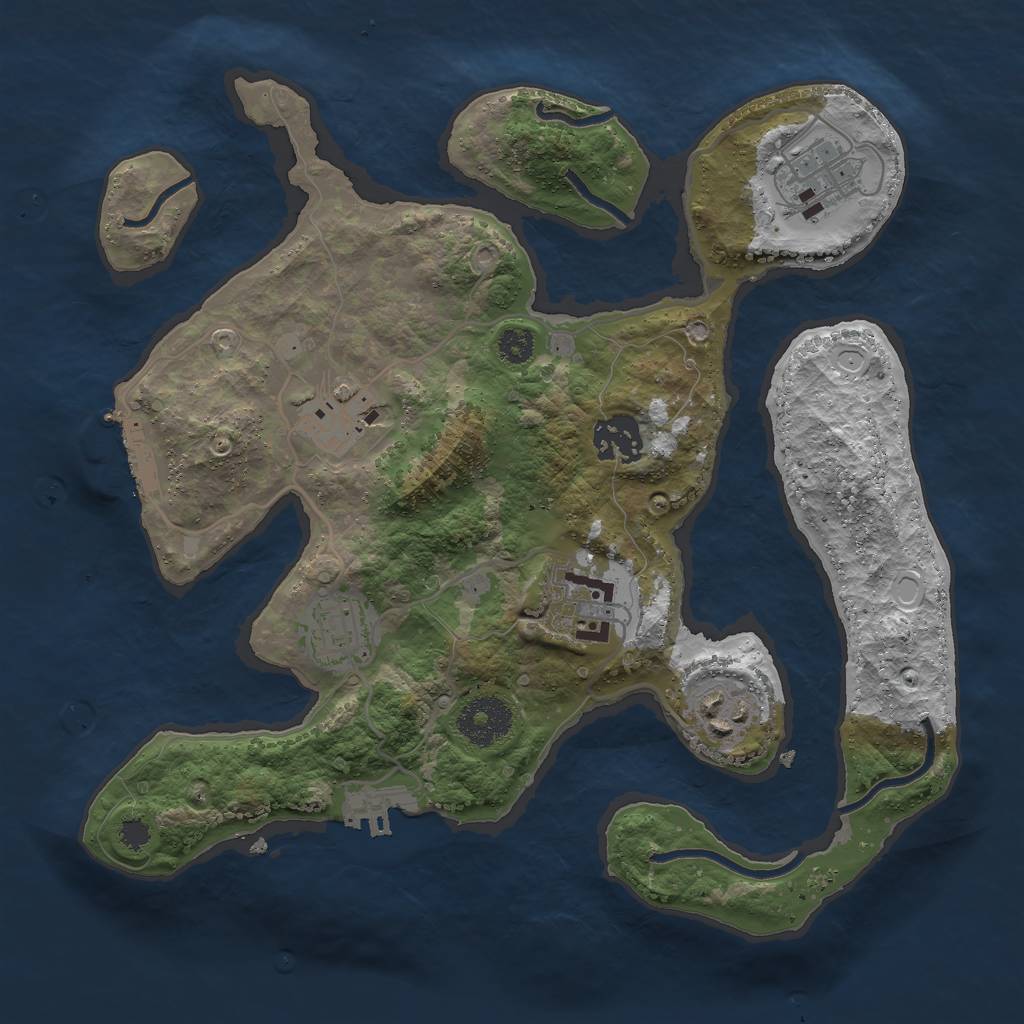 Rust Map: Procedural Map, Size: 3000, Seed: 20893997, 16 Monuments