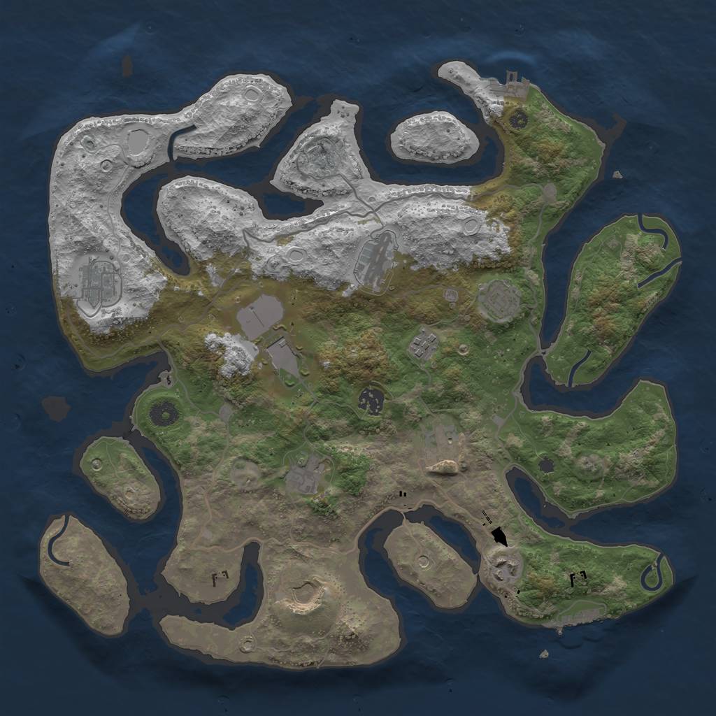 Rust Map: Procedural Map, Size: 4000, Seed: 89513, 21 Monuments