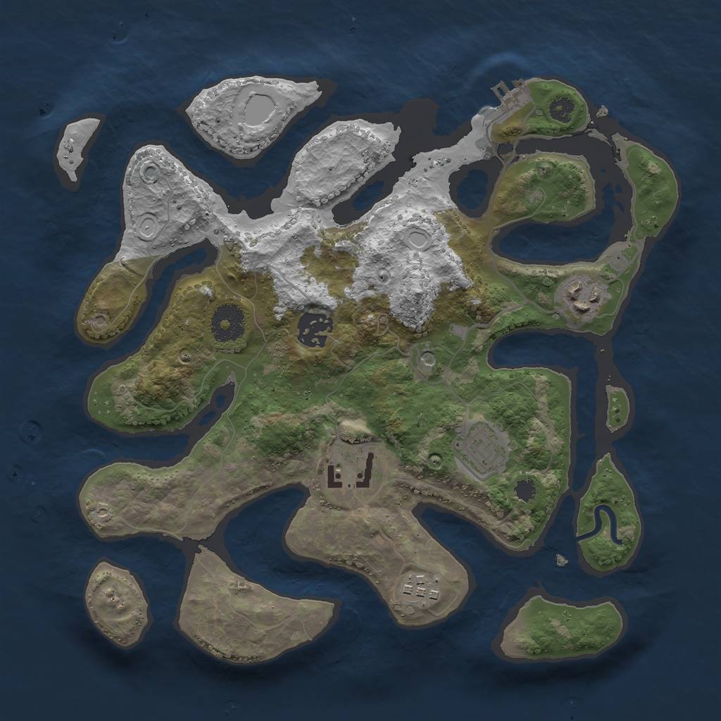 Rust Map: Procedural Map, Size: 3000, Seed: 2356345, 15 Monuments