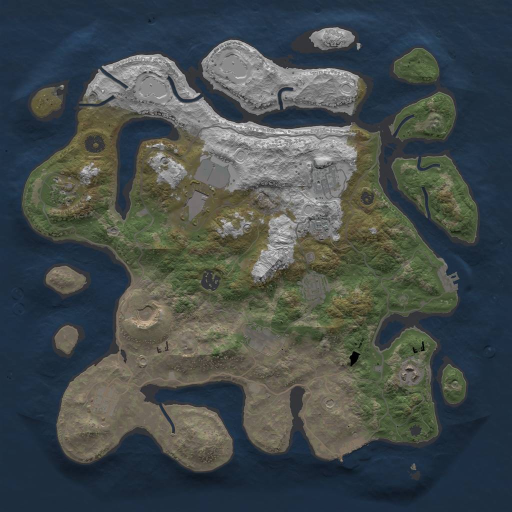 Rust Map: Procedural Map, Size: 4000, Seed: 71541608, 21 Monuments