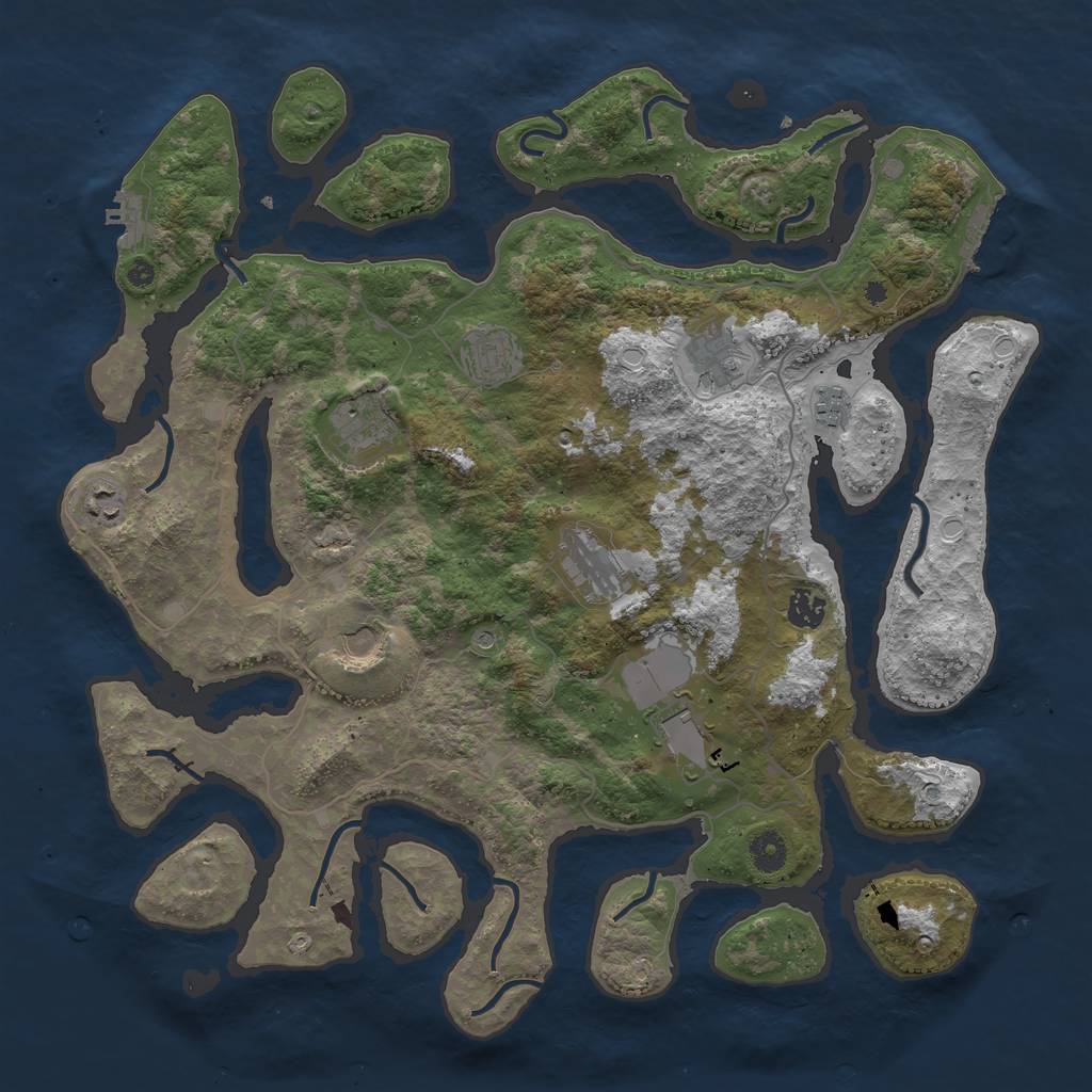 Rust Map: Procedural Map, Size: 4200, Seed: 650, 20 Monuments