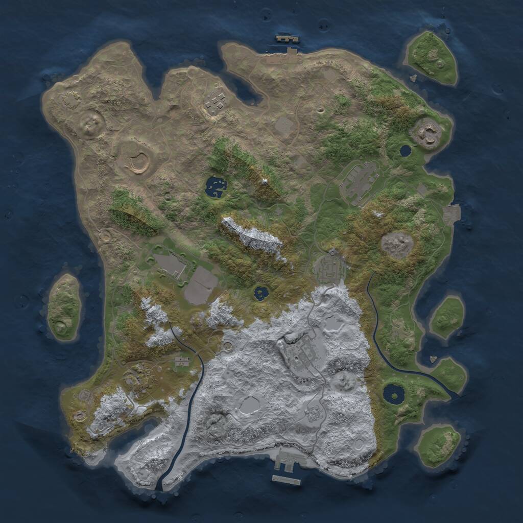 Rust Map: Procedural Map, Size: 3700, Seed: 798077552, 15 Monuments