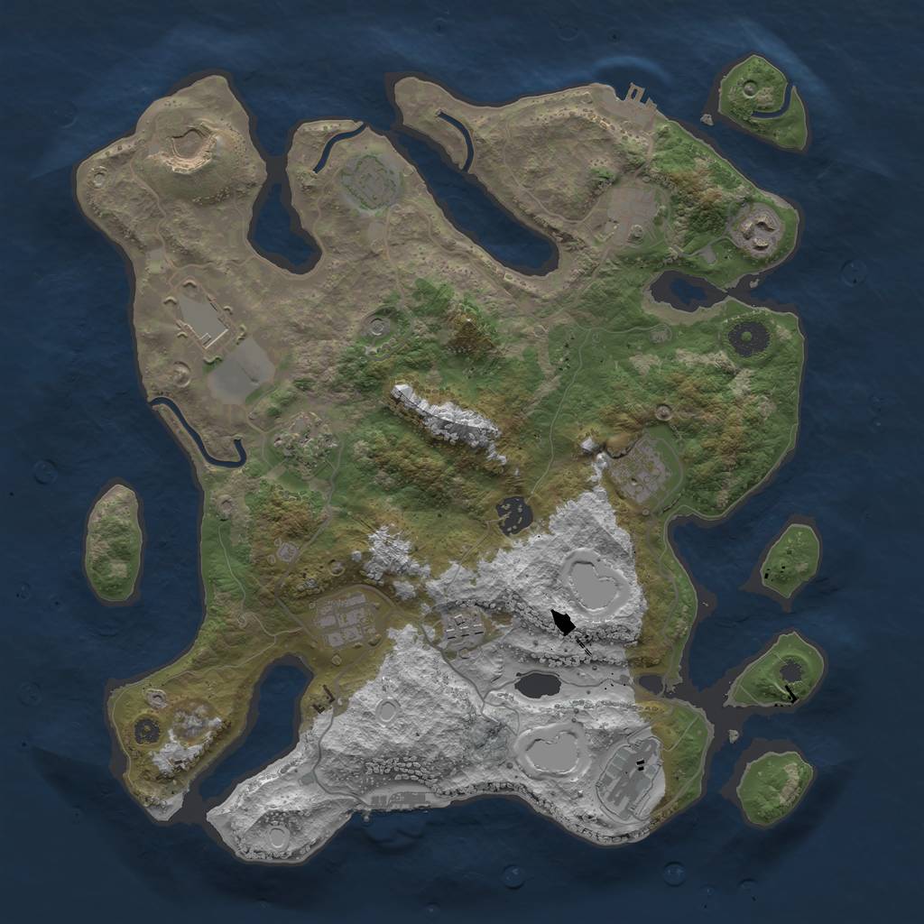 Rust Map: Procedural Map, Size: 3700, Seed: 798077552, 22 Monuments