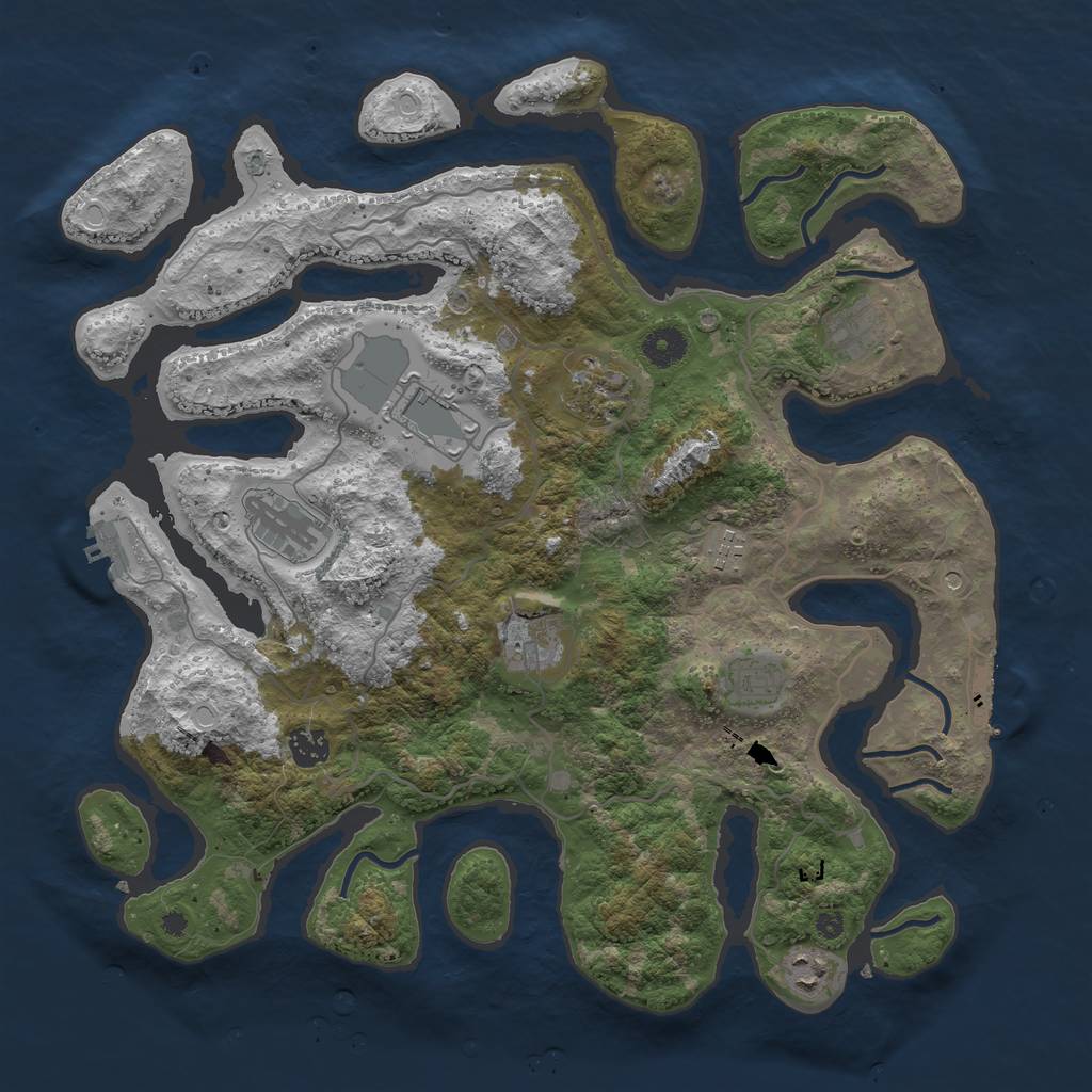 Rust Map: Procedural Map, Size: 4000, Seed: 712, 20 Monuments